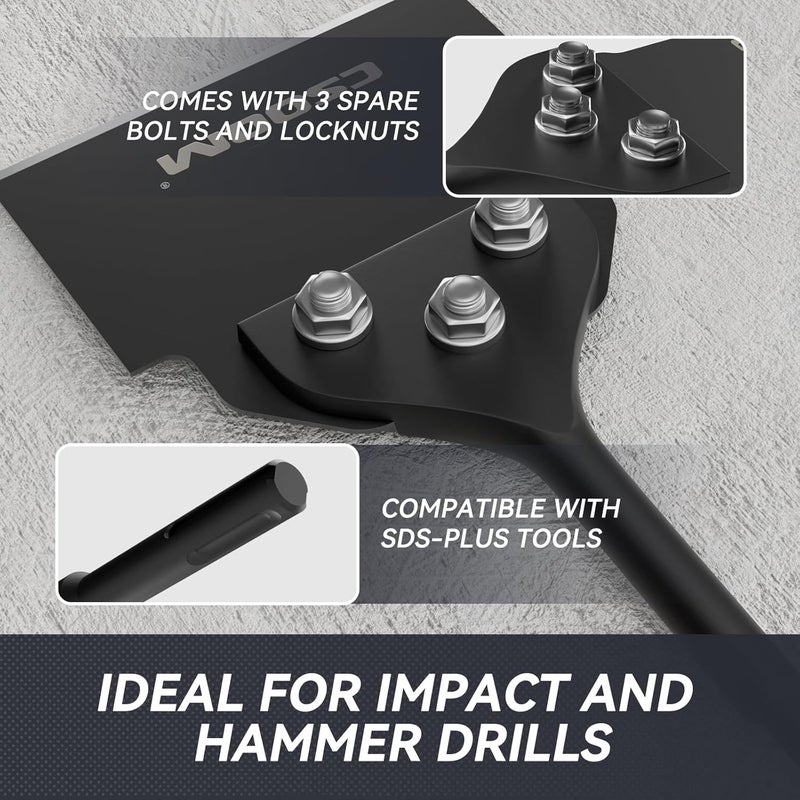 CSOOM 4 Inch & 5 Inch SDS Plus Floor Scraper Kit with Spare Blades, Bolts, Nuts, Lock Washers, Works with SDS-Plus Rotary Hammer,Used for Tile Removal, Mortar Removal, and Laminate Floor etc. - Image 4